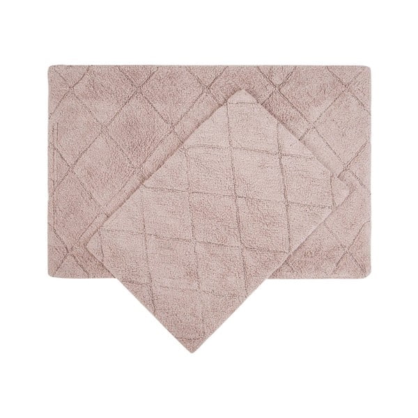 2 rožinės spalvos medvilninių vonios kilimėlių rinkinys Irya Home Collection Algoma
