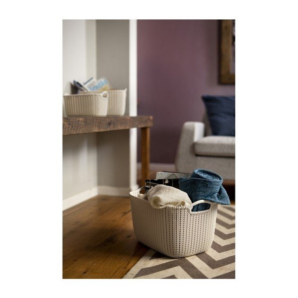 Kreminės spalvos skalbinių krepšys Curver Large-image-1