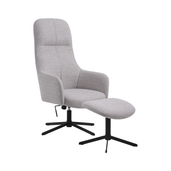 Šviesiai pilkos spalvos pasukamas atpalaiduojantis krėslas Manning – Unique Furniture