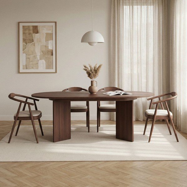Prailginamas valgomojo stalas su papildomu stalviršiu iš riešutmedžio 90x160 cm Sorell – Kalune Design-image-3