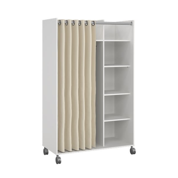 Drabužių spinta baltos spalvos/smėlio spalvos 100x160 cm Kit – Tvilum-image-4