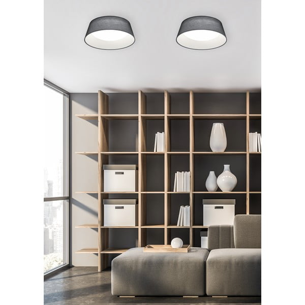 Lubinis šviestuvas juodos spalvos LED su tekstiliniu gaubtu Ponts – Reality-image-1