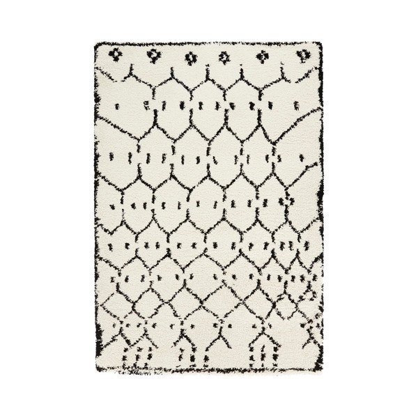 Baltos ir juodos spalvos kilimas Mint Rugs Allure Ronno White, 200 x 290 cm