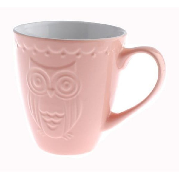 Rožinis keraminis puodelis "Dakls Owl", 200 ml