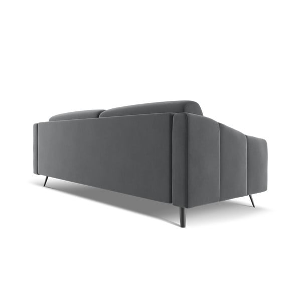 Pilkos spalvos iš velveto sofa 238 cm Nalu – Makamii-image-4