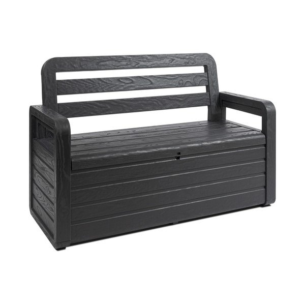 Plastikinis sodo suoliukas tamsiai pilkos spalvos Forever Spring – Toomax