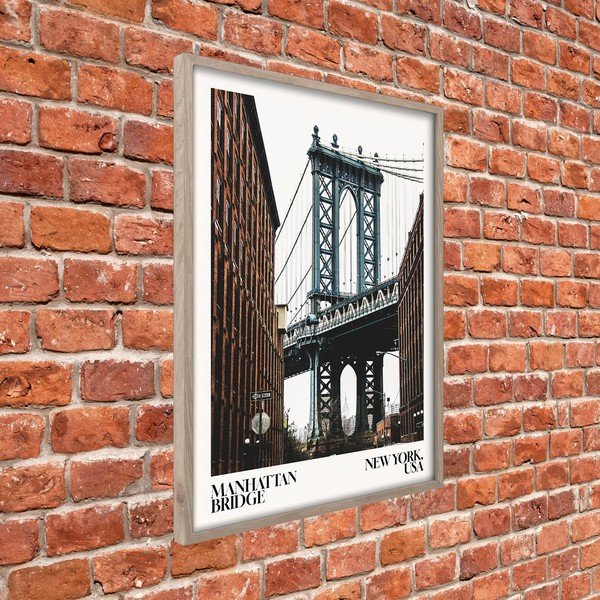 Spausdintas paveikslas su rėmeliu 50x70 cm NY Bridge – Styler-image-3