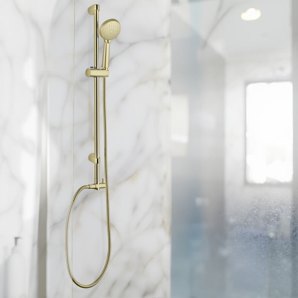 Matinės auksinės spalvos iš nerūdijančio plieno dušo žarna 150 cm Brass – Wenko-image-1