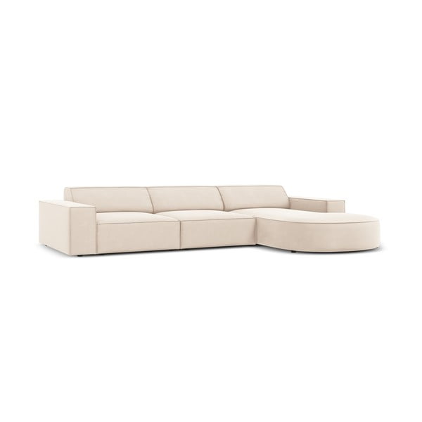 Smėlio spalvos aksominė kampinė sofa (dešinysis kampas) Jodie - Micadoni Home-image-4