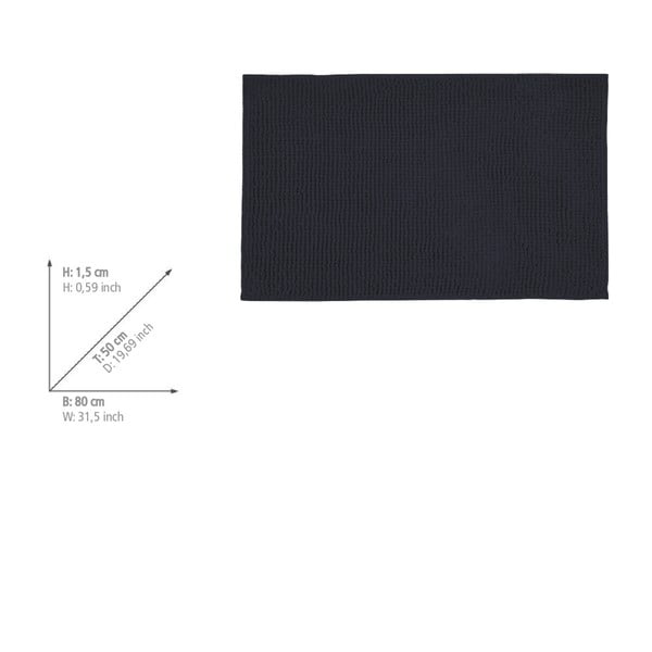 Tamsiai mėlynos spalvos iš tekstilės vonios kilimėlis 50x80 cm Chenille – Allstar-image-2