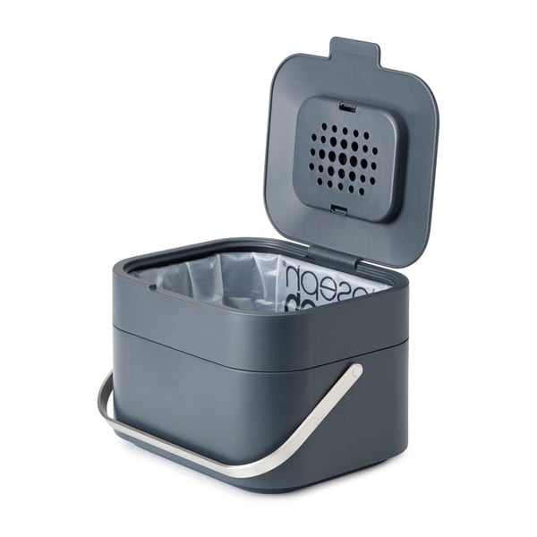 Tamsiai pilkas kompostuojamų atliekų indas Joseph Joseph IntelligentWaste, 4 l-image-1