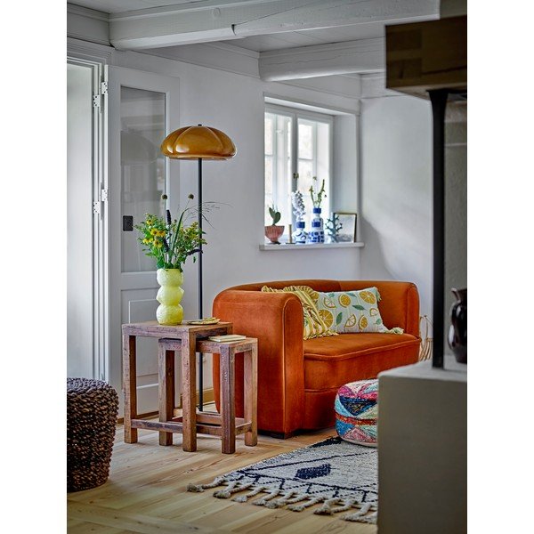 Ochros spalvos pastatomas šviestuvas (aukštis 157 cm) su stiklo gaubtu Kinoko – Bloomingville-image-1