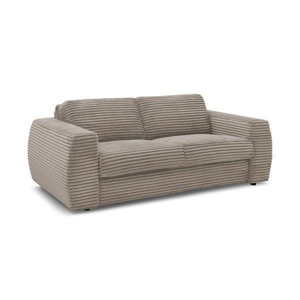Taupe spalvos sofa miegojimui/sulankstoma iš kordinio velveto 220 cm Hugo – Bobochic Paris-image-2