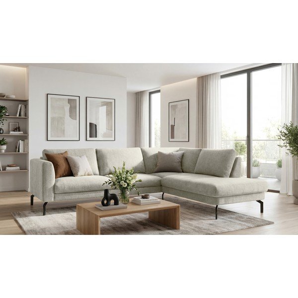 Kampinė sofa šviesiai pilkos spalvos (su dešiniuoju kampu) Gomero – Scandic-image-1