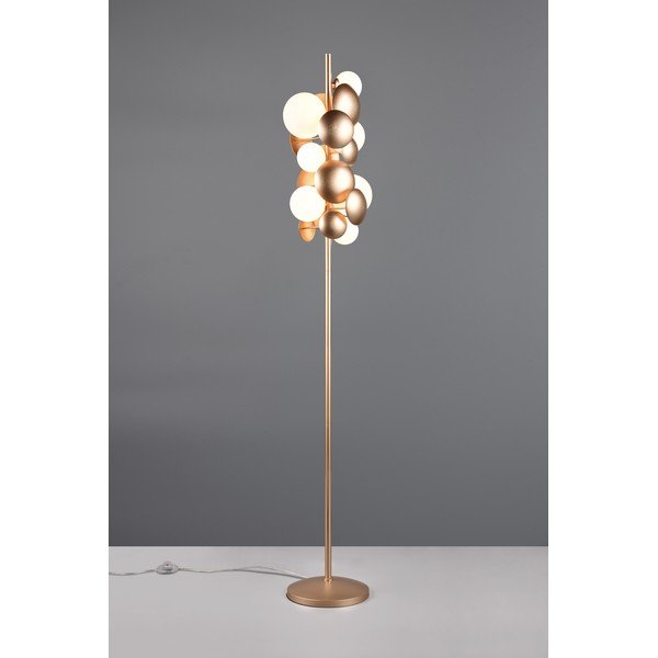 Pastatomas šviestuvas baltos spalvos/auksinės spalvos (aukštis 155 cm) su stiklo gaubtu Bubble – Trio Select-image-2