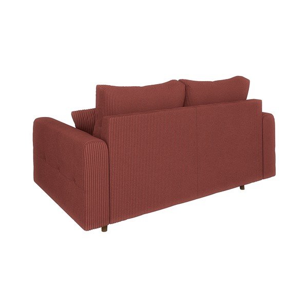 Raudonos plytų spalvos iš kordinio velveto sofa 150 cm Ariella – Ropez-image-2