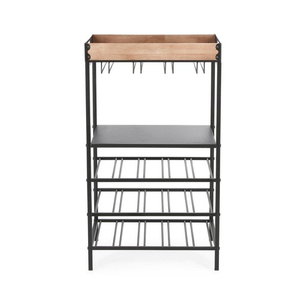 Juodos spalvos iš metalo vyno spintelė butelių skaičius 15, 48,5x84,5x34 cm Isaac – Yes Everyday-image-3