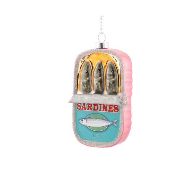 Iš stiklo eglutės papuošimas 7 cm Can of Sardines – Sass & Belle