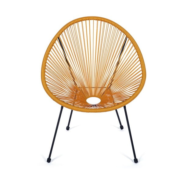 Geltonos spalvos metalinis/plastikinis sodo krėslas Avocado Comfort – Bonami Selection