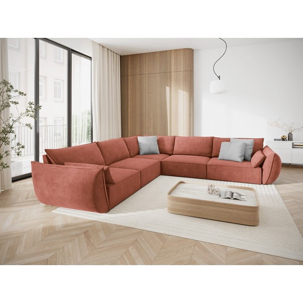Raudona kampinė sofa (kintama) Vanda - Mazzini Sofas-image-1