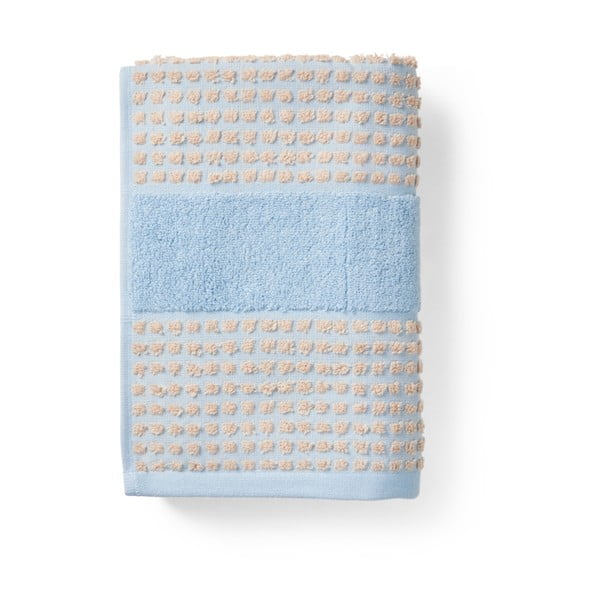 Vonios rankšluostis šviesiai mėlynos spalvos/smėlio spalvos iš organiškos medvilnės 70x140 cm Check – JUNA