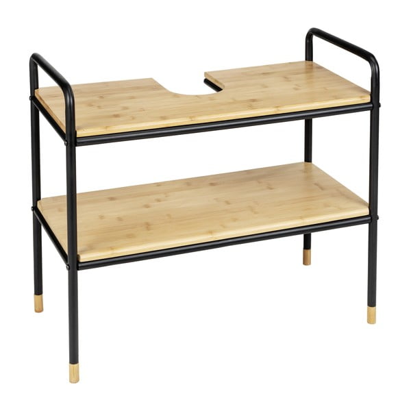 Juoda/natūrali bambuko spintelė po praustuvu 70x60 cm Loft - Wenko-image-2