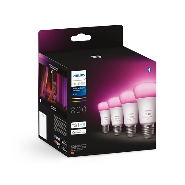 LED lemputės 4 vnt. 9 W E27, White and color ambiance – Philips Hue-image-2