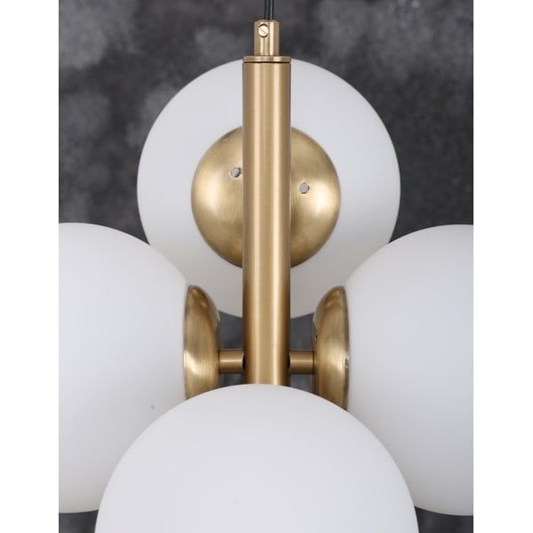 Kabantis šviestuvas baltos spalvos/auksinės spalvos ø 15 cm su stiklo gaubtu Forte – Squid Lighting-image-3