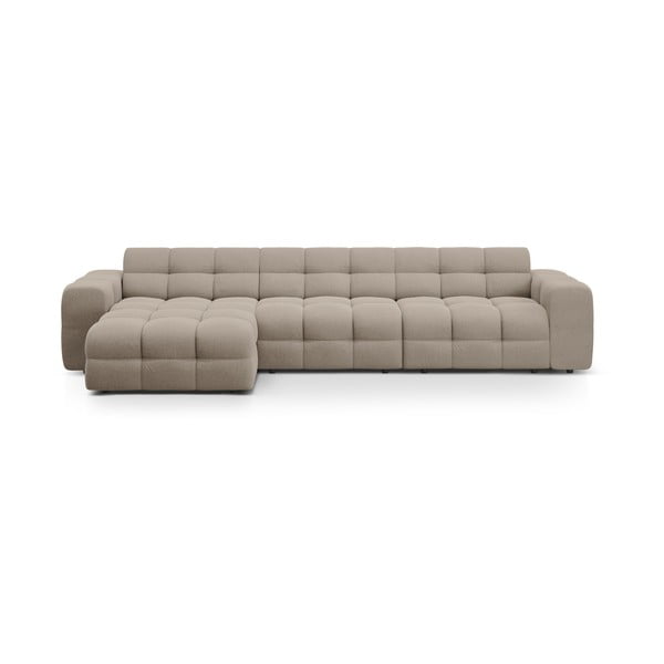 Rudos spalvos kampinė sofa (su kairiuoju kampu/su gultu) Kendal – Micadoni 