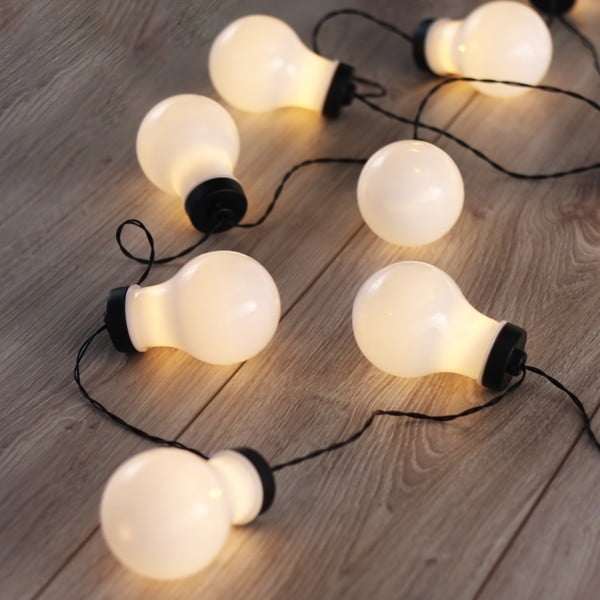 Juoda LED lempučių girlianda DecoKing Bulb, 10 lempučių, ilgis 2,2 m