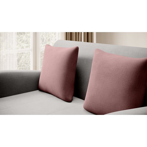 Rožinės spalvos/šviesiai pilkos spalvos iš velveto sulankstoma sofa 130 cm Ario – ELTAP-image-4