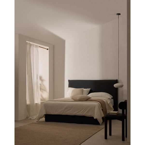 Antracito spalvos iš audinio galvūgalis 180x118 cm Jaira – Kave Home-image-3