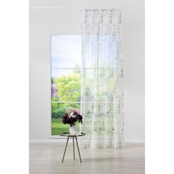 Permatoma užuolaida baltos spalvos/pilkos spalvos 140x245 cm Tour – Mendola Fabrics-image-1