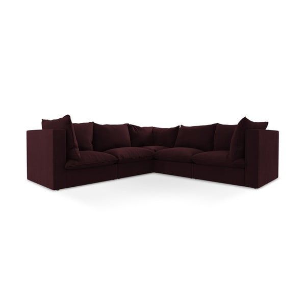 Bordo spalvos kampinė sofa Manao – Makamii