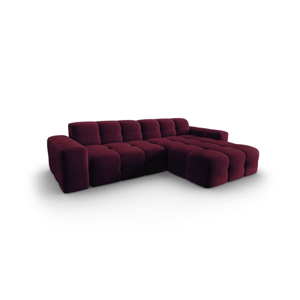 Bordo aksomo kampinė sofa (dešinysis kampas) Kendal - Micadoni Home-image-3