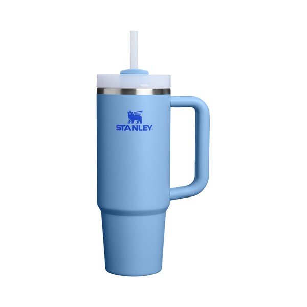 Mėlynos spalvos iš nerūdijančio plieno su šiaudeliu termosas 890 ml Quencher H2.O FlowState™ Tumbler Blue Sky – Stanley