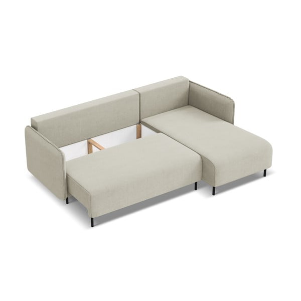 Smėlio spalvos sulankstoma/su sandėliavimo vieta kampinė sofa (su dešiniuoju kampu) Luana – Makamii-image-4