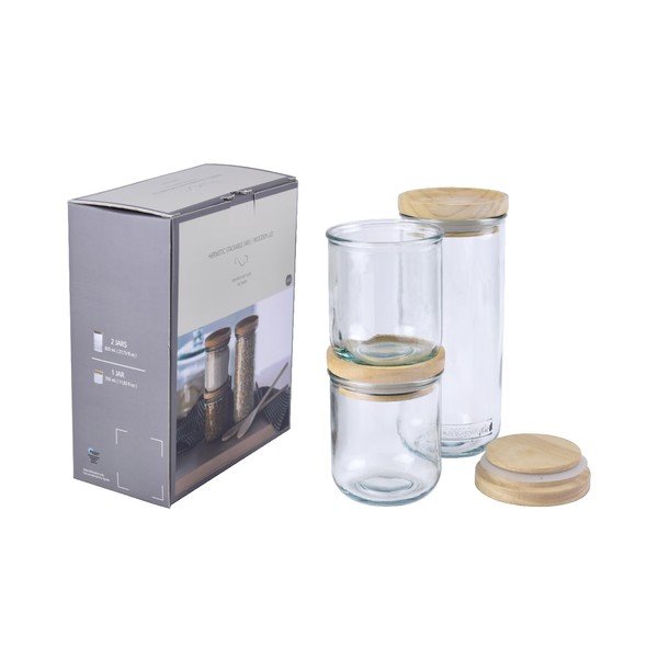 3 stiklinių indelių rinkinys Hermetic – Ego Dekor-image-3