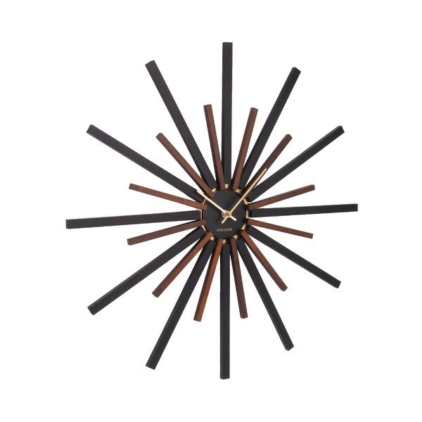 Juodai rudos spalvos sieninis laikrodis "Karlsson Diva", ø 60 cm-image-1