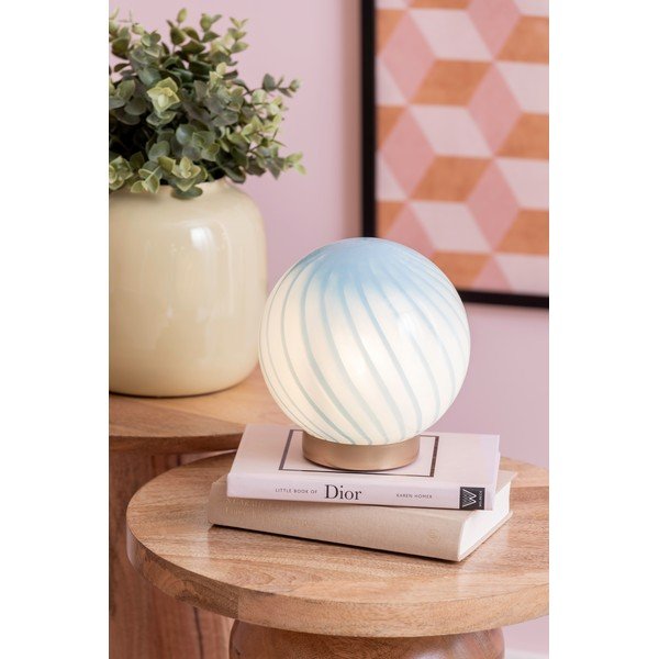 Šviesiai mėlynos spalvos stalinis šviestuvas (aukštis 17 cm) su stiklo gaubtu Summer Globe – Leitmotiv-image-1