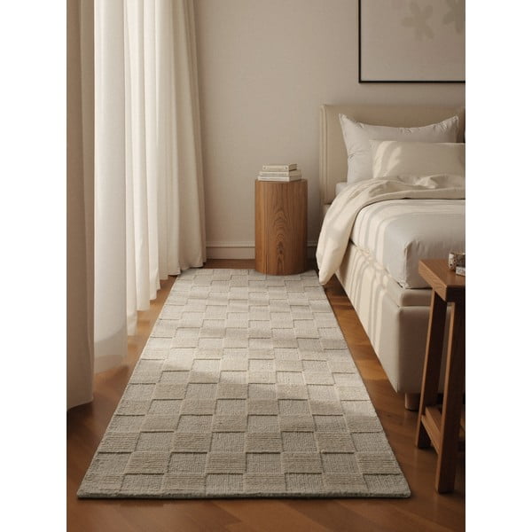 Rankų darbo kreminės spalvos iš vilnos kilimas 80x200 cm Scala – Villeroy&Boch-image-1