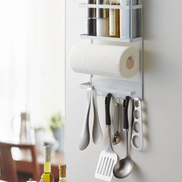 Didelis baltas magnetinis virtuvės laikiklis YAMAZAKI Tower Magnetinis šoninis stovas-image-3