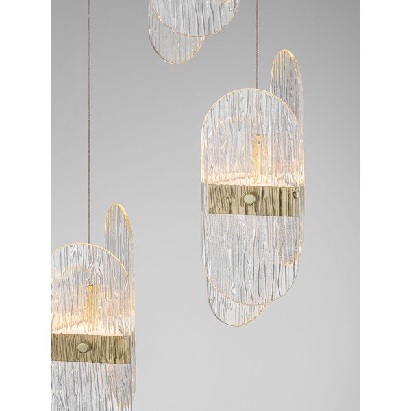 Žalvario spalvos iš metalo kabantis šviestuvas LED su pritemdymo funkcija ø 32 cm su stiklo gaubtu Lucien – Nova Luce-image-4
