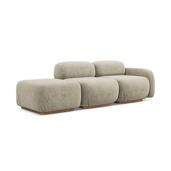 Smėlio spalvos iš boucle modulinis gultas (su kairiuoju kampu) Ailani – Makamii-image-2