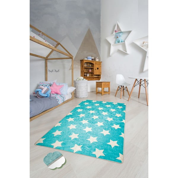 Mėlynas vaikiškas neslidus kilimas Chilai Universe, 140 x 190-image-2