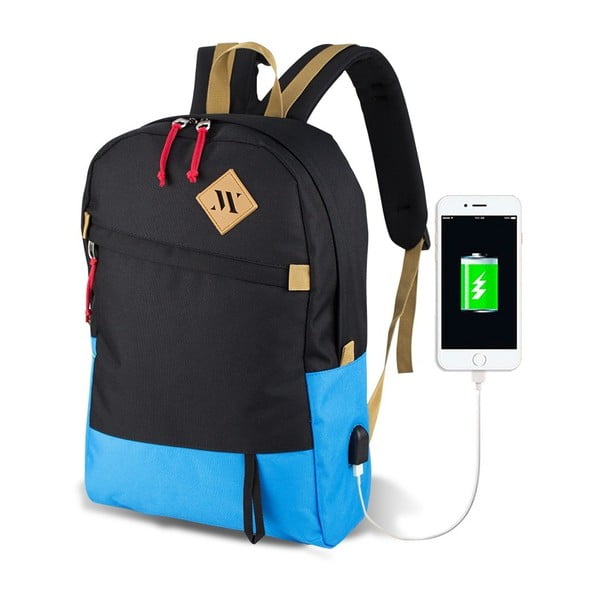 Juoda ir turkio spalvos kuprinė su USB jungtimi My Valice FREEDOM Smart Bag