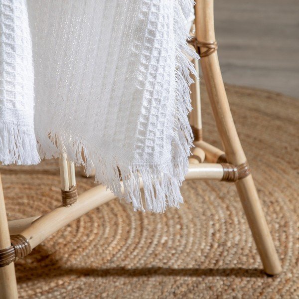 Iš perdirbtos medvilnės lovatiesė baltos spalvos 260x280 cm Honeycomb – Ixia-image-1