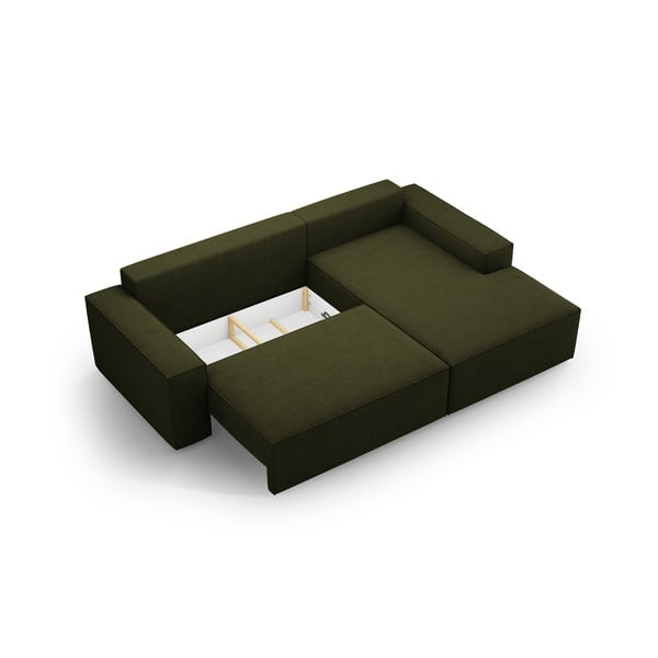 Iš boucle sulankstoma kampinė sofa tamsiai žalios spalvos (su dešiniuoju kampu) Jodie – Micadoni Home-image-4