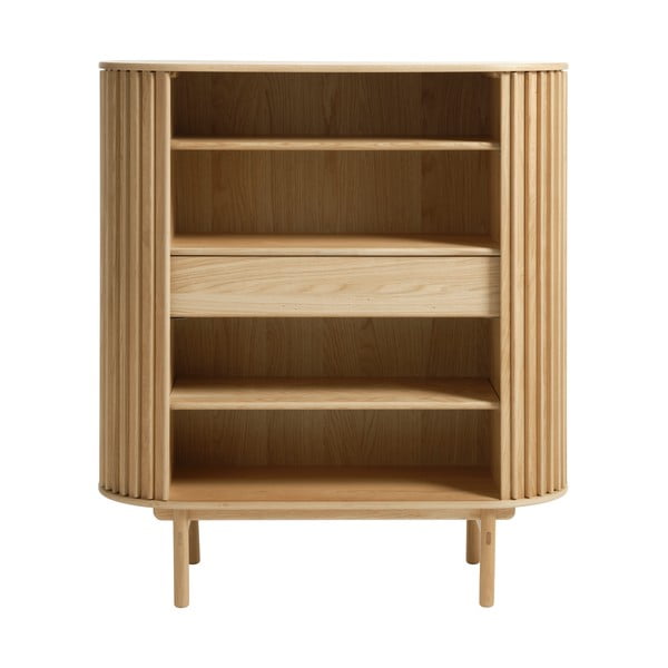 Natūralios spalvos ąžuolo apdailos spintelė 110x125 cm Carno - Unique Furniture-image-3