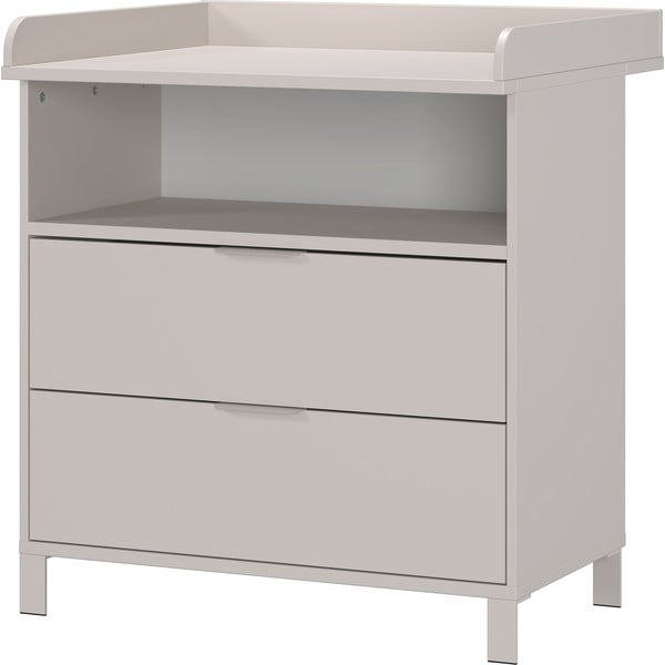 Kreminės spalvos su vystymo stalu vaikiška šoninė spintelė 89x102x77 cm Alkmaar – Germania-image-2